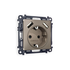 Комплект механизма розетки 2USB A+A 18W (быстрая зарядка) с/з Ambrella Volt Alfa MA639010
