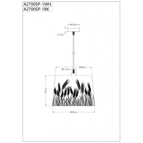 Подвесная люстра ARTE Lamp A2700SP-1WH