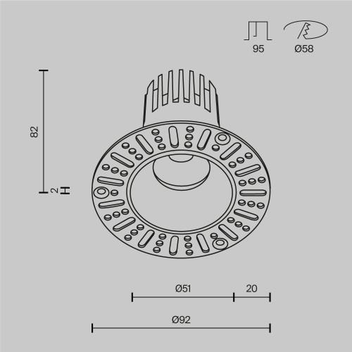 Встраиваемый светильник Maytoni Technical Dip DL119-10W-3K-TRS-B