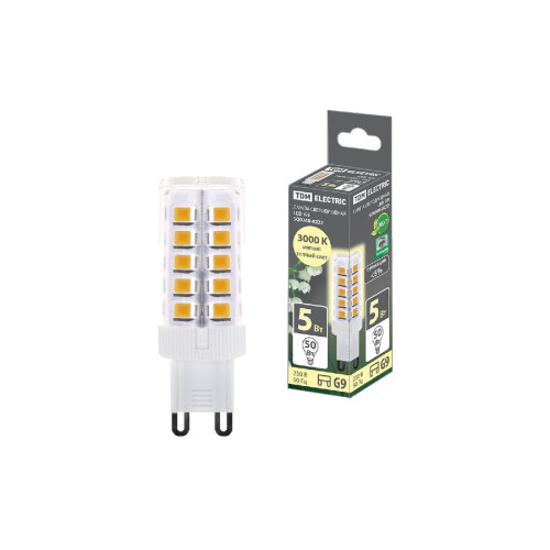 Лампа светодиодная TDM Electric G9 5W 3000K прозрачная SQ0340-0222