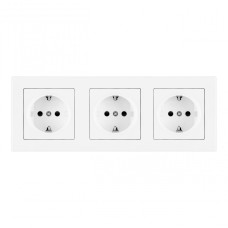 Розетка тройная (трехпостовая) с/з и шторками Arte Milano SET06-3-40-1x3 white