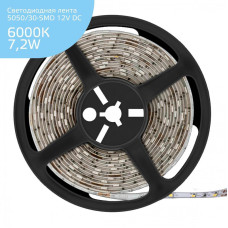 Светодиодная влагозащищенная лента Gauss 7,2W/m 30LED/m 5050SMD холодный белый 5M 356000307