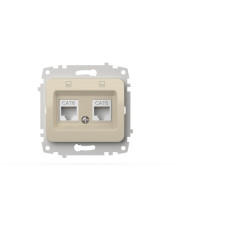 Розетка компьютерная двухместная (Cat 6) ELBI Jazz 607-000300-248