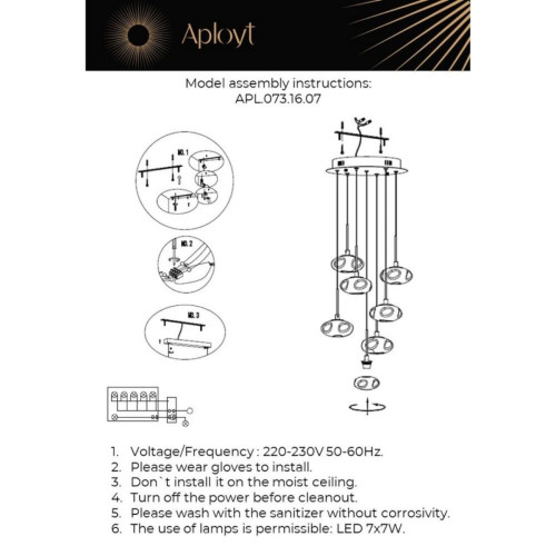 Подвесной светильник Aployt Sacha APL.073.16.07 Подвесной светильник Aployt Sacha APL.073.16.07