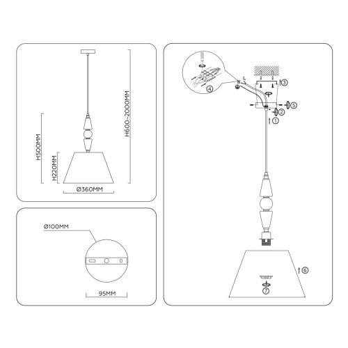 Подвесной светильник Ambrella Light High Light Classic LH75250