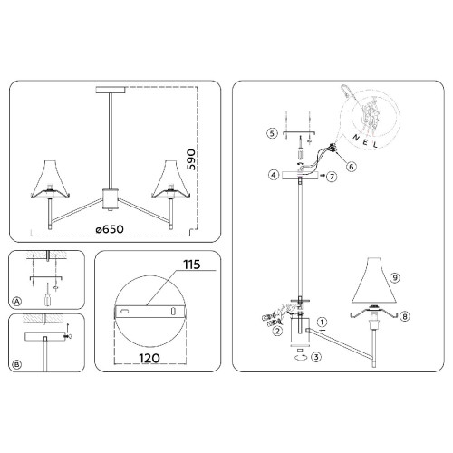 Люстра на штанге Ambrella Light High Light Modern LH57123