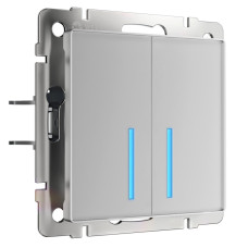 Сенсорный выключатель двухклавишный с функцией Wi-Fi Werkel серебряный W4520606 4690389171246