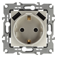 Розетка 2P+E со шторками и 2xUSB Эра 14-4109-04 Б0047870