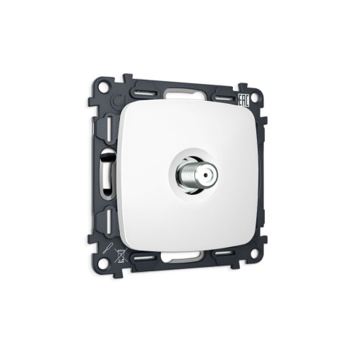 Комплект механизма TV розетки Ambrella Volt SAT 5-2400MHz 3.5dB OMEGA MO133050 Белый матовый QUANT (OP1330, VM215)