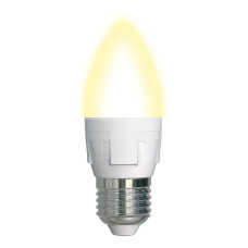 Лампа светодиодная диммируемая (UL-00004297) Uniel E27 7W 3000K матовая LED-C37 7W/3000K/E27/FR/DIM PLP01WH
