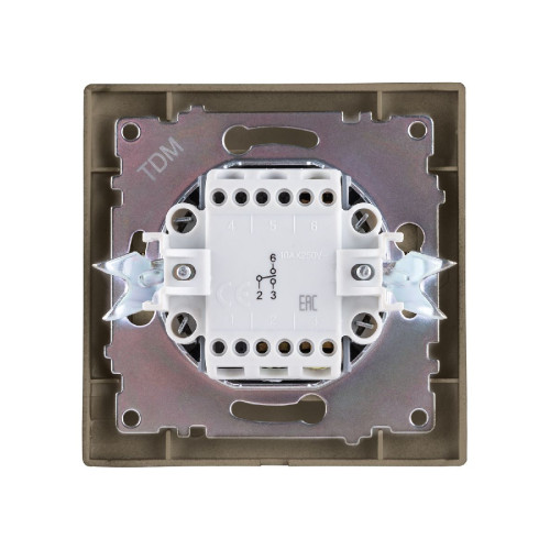 Выключатель одноклавишный на 2 направления Лама TDM Electric SQ1815-0706