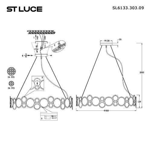 Подвесная люстра ST Luce Swatch SL6133.303.09