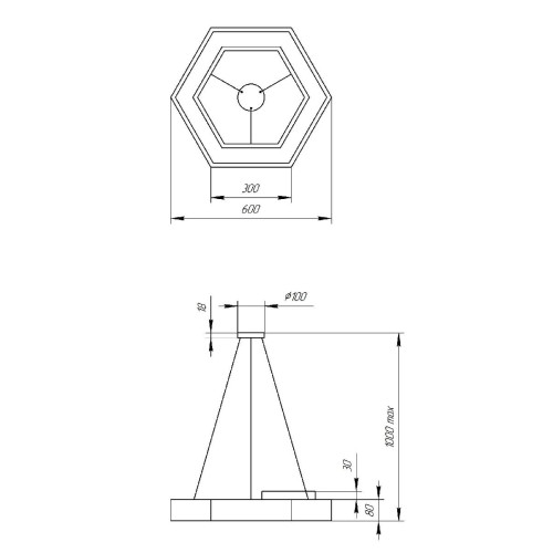 Подвесной светильник Эра Geometria SPO-123-W-40K-045 Б0050554