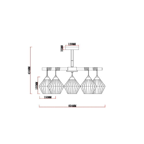 Люстра на штанге MyFar Bella MR1771-5C