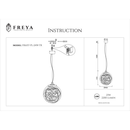 Подвесной светодиодный светильник Freya Isabel FR6157-PL-24W-TR