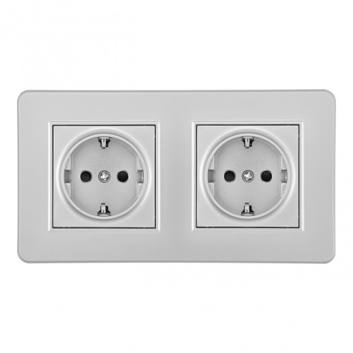Розетка Arte Milano SET16-2-40-1x2 silver