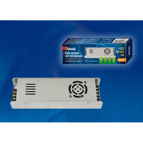 Блок питания (UL-00002435) Uniel 24V 360W IP20 15A UET-VAS-360B20 24V IP20