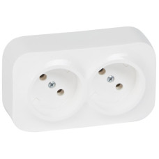 Розетка 2х2К Legrand Quteo 16A 250V б/з белая 782212