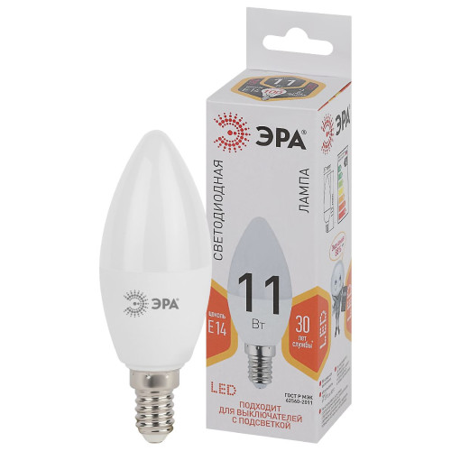 Лампа светодиодная Эра E14 11W 2700K LED B35-11W-827-E14 Б0032980