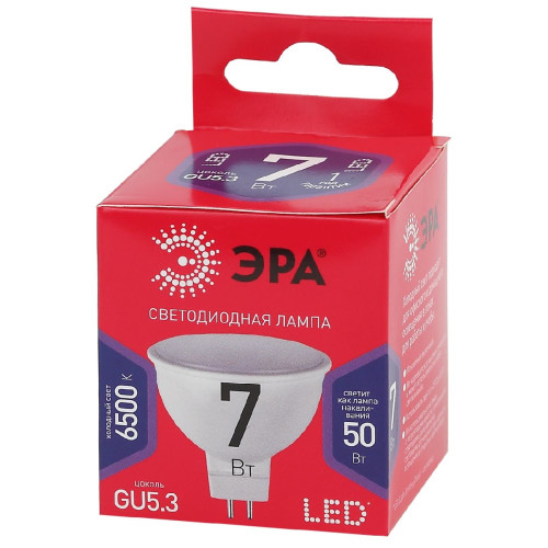 Лампа светодиодная Эра GU5.3 7W 6500K LED MR16-7W-865-GU5.3 R Б0045351
