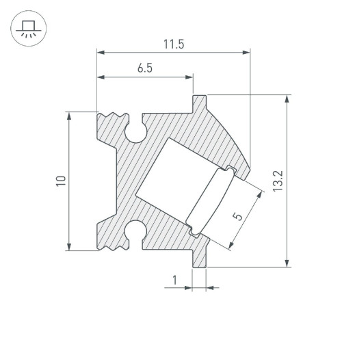 Профиль Arlight SL-BEVEL-H12-F13-2000 ANOD BLACK 043749