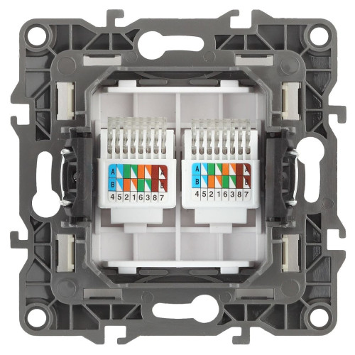 Розетка информационная двойная 2XRJ45 Эра 12-3108-04 Б0014732