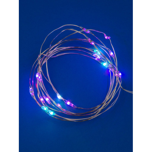 Светодиодная гирлянда Uniel Роса (UL-00007247) разноцветный ULD-S0200-020/DTB/3AA/RC RGB IP20 Dew