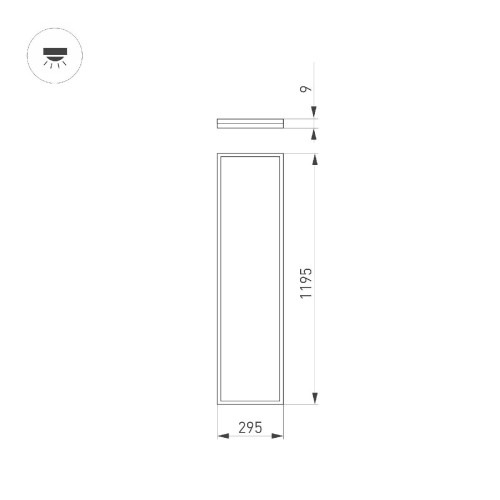 Светодиодная панель Arlight DL-INTENSO-S300x1200-40W Warm3000 (WH, 120 deg, CRI90, 230V) 043558
