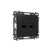Комплект механизма компьютерной двойной розетки RJ-45 Ambrella Volt MA812110 (8P8C) CAT6 с автоматической защитной шторкой Alfa Черный матовый Quant