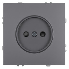Розетка 1-местная с з/ш б/з (механизм) СЗК Stekker Эмили 250В 16А RST16-5109-10ZK платиново-серый soft touch 50242