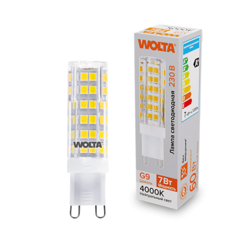 Светодиодная лампа WOLTA 7Вт 4000K G9 кукуруза матовая WSTD-JCD-7W4KG9-C