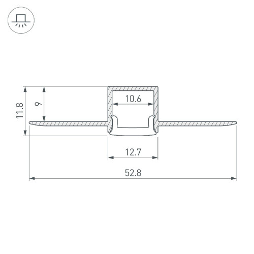 Профиль Arlight FANTOM-BENT-W12-TOP-2000 ANOD 040327