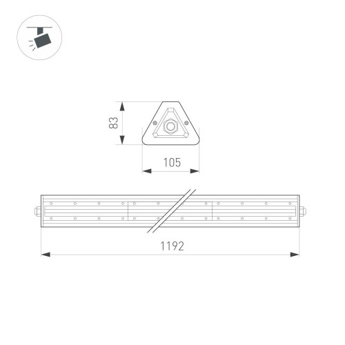 Линейный светильник Arlight SP-LAGERN-L1200-200W Day5000 052021