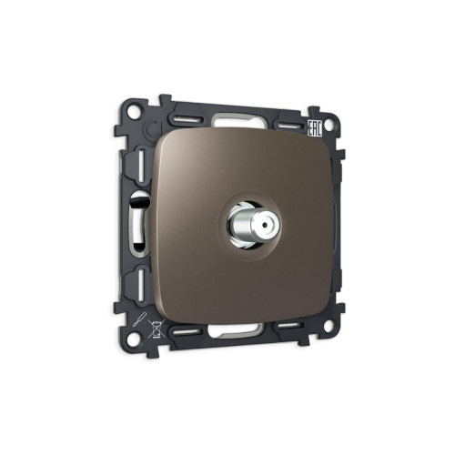 Комплект механизма TV розетки Ambrella Volt SAT 5-2400MHz 3.5dB OMEGA MO643050 Темная бронза матовый QUANT (OP6430, VM215)