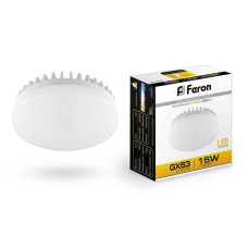 Лампа светодиодная Feron GX53 15W 2700K Таблетка Матовая LB-454 25834