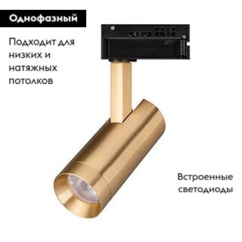 Трековый однофазный светильник Arlight LGD-SPOT-2TR-R45-7W Warm3000 (GD, 24 deg, 230V) 042541