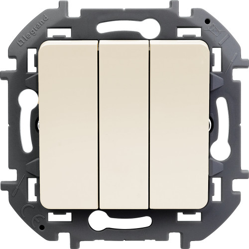 Выключатель трехклавишный Legrand Inspiria 673641