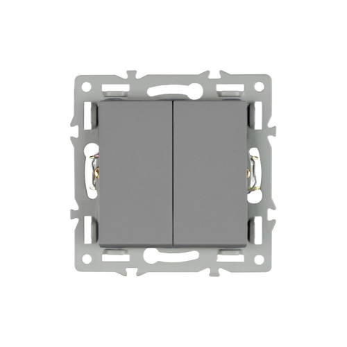 Механизм выключателя двухклавишный проходной Arlight SWT-MKP2-PL-GR (250V, 16A) 043729