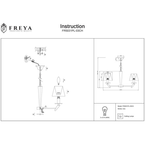 Подвесная люстра Freya Una FR5031PL-03CH