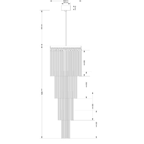 Каскадная люстра Kutek Filago FIL-ZW-13(P)600/500