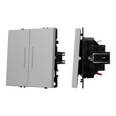 Механизм выключателя двухклавишный проходной Arlight LED SWT-NOBE-MKP2-SFPL-L-IS (230V, 10A) 059415