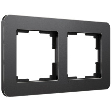 Рамка на 2 поста Werkel Platinum черный алюминий 4690389184451 W0022608