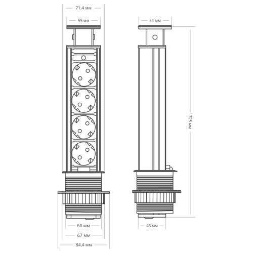 Блок розеток 105S Mebax 00-00001169