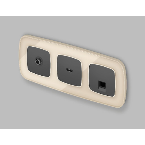 Лицевая панель для компьютерной/телефонной розетки RJ-45/RJ-11 Ambrella Volt Omega OP9120