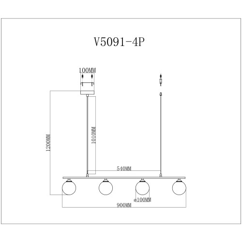 Подвесная люстра Moderli Lingdal V5091-4P