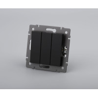 Механизм выключателя трехклавишный непроходной Arlight SWT-MK03-PL-BK-V (250V, 10A) 049897