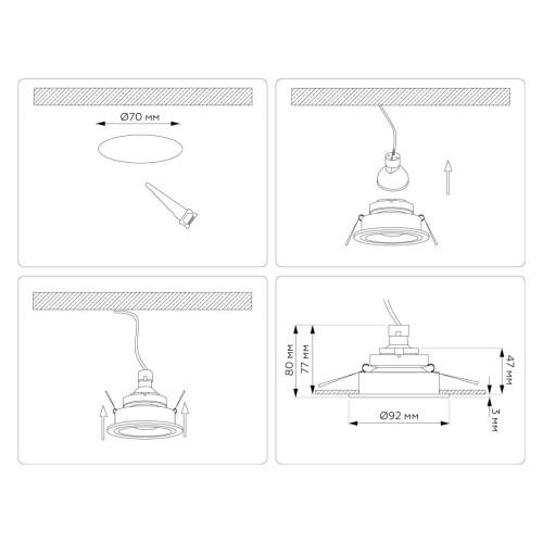 Встраиваемый светильник Ambrella Light Techno spot Technic base TN102825