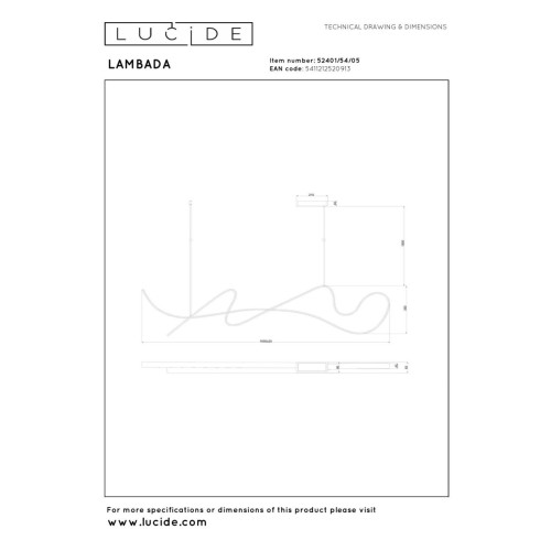 Подвесной светильник Lucide Lambada 52401/54/05
