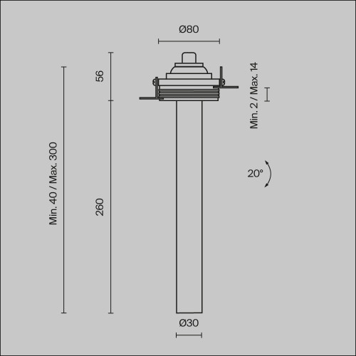 Встраиваемый светодиодный светильник Maytoni Technical Ceiling Focus T C140TRS-L300-7W3K-B