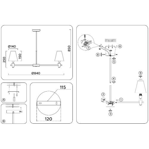 Люстра на штанге Ambrella Light High Light Heigh Light LH75053